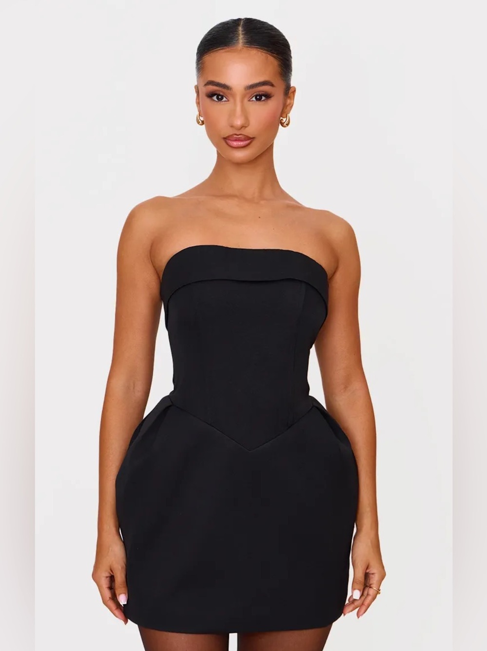 PETITE BANDEAU WOVEN MINI DRESS
